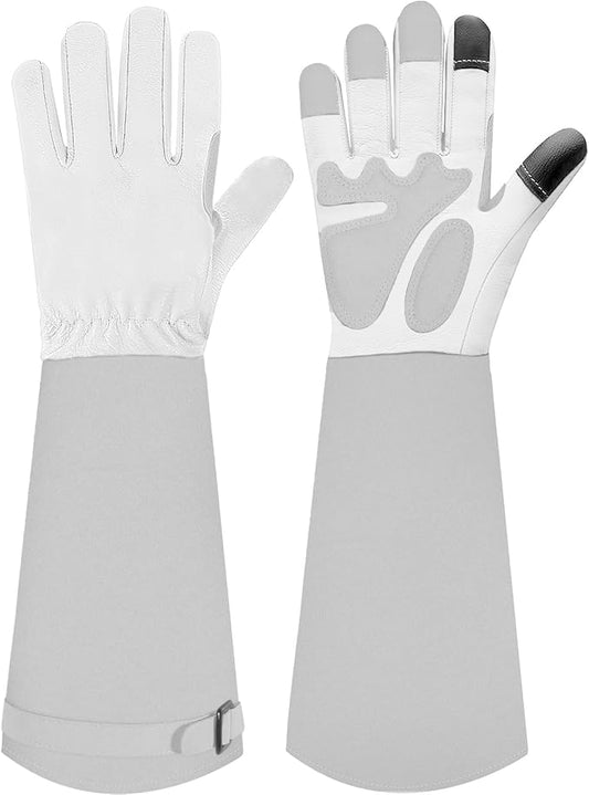 Long-Gardening-Gloves for Women/Men - Thorn Proof Rose Pruning Gloves Heavy Duty Gauntlet-L