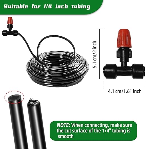 20PCS Push-to-Fit Drip Irrigation Micro Spray Emitters for 1/4 inch Irrigation Tubing, Three-Way Adjustable Atomizing Nozzle, Irrigation Dripper Sprinklers for Garden Greenhouse Agricultural