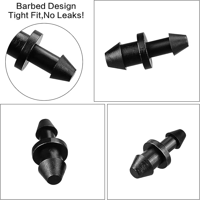 70 Pack Drip Irrigation Universal 1/4" Barbed End Plug Fittings, Barbed Connectors for Drip or Sprinkler System