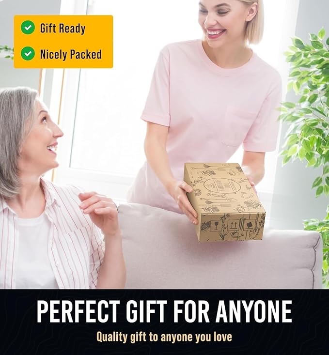 Heavy Duty Garden Tools 22 Pieces Floral Set - Rust Proof, Non-Slip, Durable Gardening Supplies - Ergonomic Gardening Hand Tools - Ideal Gardening Gifts for Women