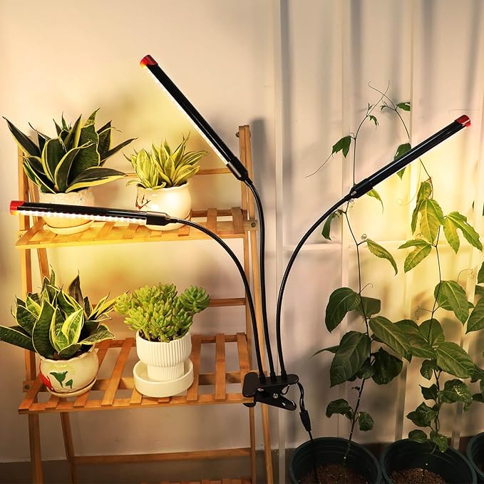 Grow Lights for Indoor Plants Full Spectrum, 2000 Lumens LED Grow Lights, 100W Plant Lights for Indoor Growing, 84 LEDs Clip on Plant Growing Lamps for Seed Starting Seedlings Precision Timer