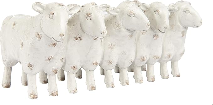 Creative Co-Op Farmhouse Resin Sheep Planter, White, EC0260