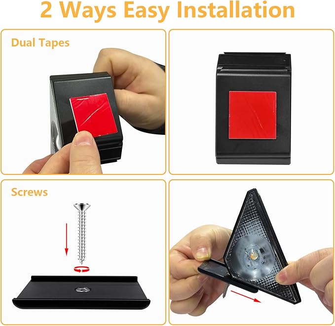 Solar Step Deck Lights Outdoor 16 Pack Solar Step Lights, Waterproof Warm White/7 RGB Color Glow Solar Stair Lights for Yard, Patio, Garden, Walkways, Front Door, Pathway, Driveway