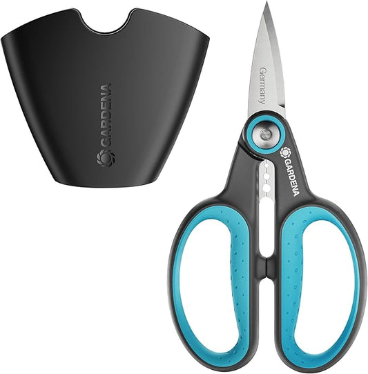Gardena 12214-36 HerbCut Scissors with holder. Precise German engineered steel blades to maintain best health for plants. 25 Year Warranty