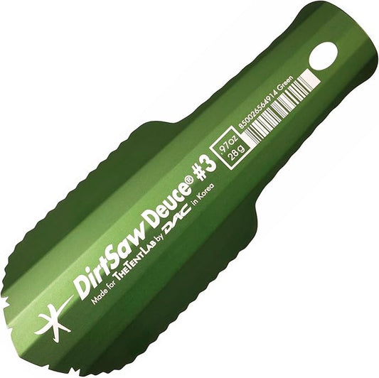 DirtSaw® Deuce #3 - .97 oz Ultralight Backpacking Trowel, Color: Green