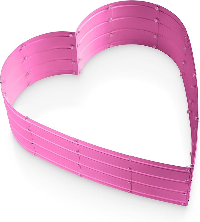 Galvanized Raised Garden Beds Outdoor // Planter Raised Beds for Gardening, Vegetables, Flowers // Large Metal Garden Box (Pink) // Tool-Free Assembly