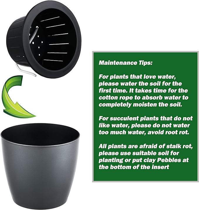 Planterhoma Premium 5 Pack Self Watering Pots for Indoor Plants, Blue and Gold, 6.7 inch