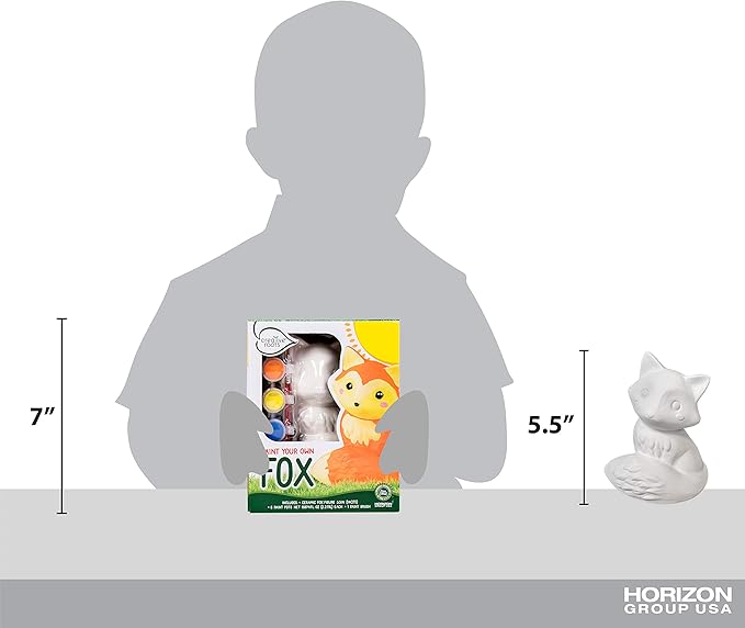 Creative Roots Paint Your Own Fox, DIY Fox, Kids Painting Set, Creativity for Kids, Ceramic Painting Kit for Kids, Ceramics to Paint, Paint Your Own Ceramic, Ages 5+