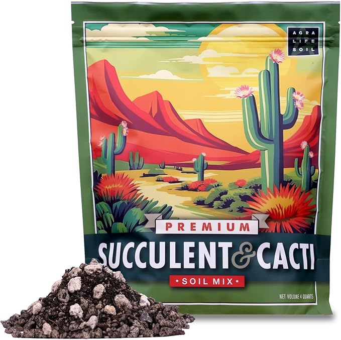 Premium Succulent Soil Mix for Indoor & Outdoor Plants - Fast-Draining Potting Soil for Succulents, Cacti, & Houseplants - Natural Blend with Pumice for Optimal Plant Growth