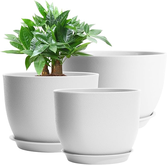 GARDIFE 12/10/9 inch Plant pots, Large planters for Indoor Plants, Flower pots, White