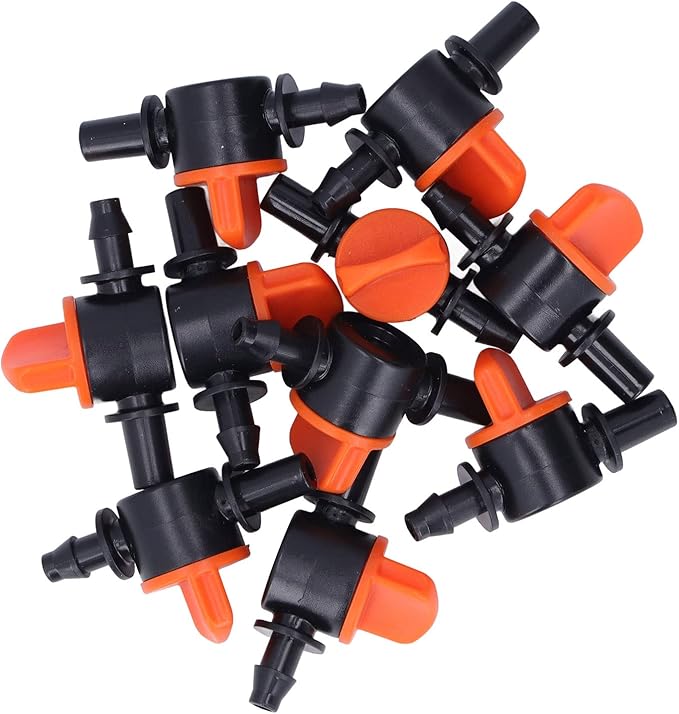 50 pcs Drip Irrigation Shut Off Valve，1/4 Inch Garden Hose Valve, Plastic Water Hose Valve Fit 1/4 Inch Drip Irrigation Valve Tubing