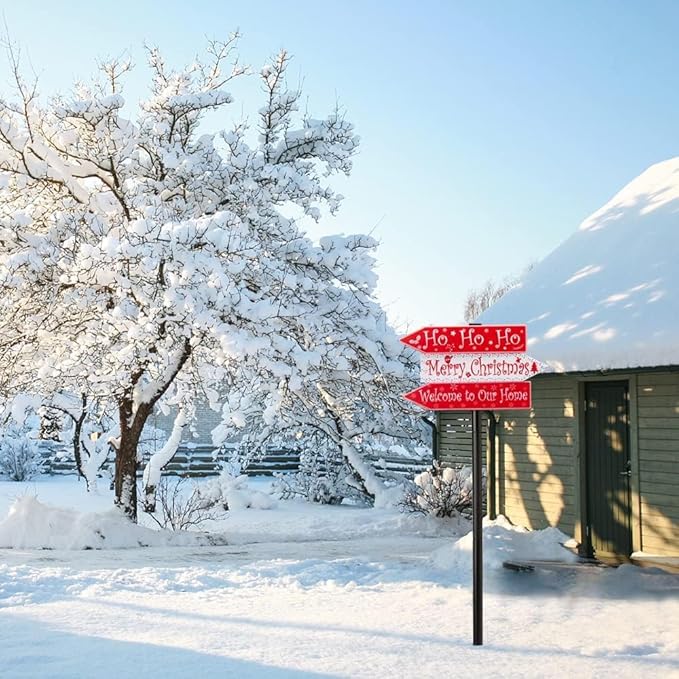 pearlstar Christmas Solar Pathway Stake Lights Decorations - 24 White LED Solar Outdoor Lights Waterproof Yard Landscape Sign Pathway Markers for Xmas Patio Garden Home Decor