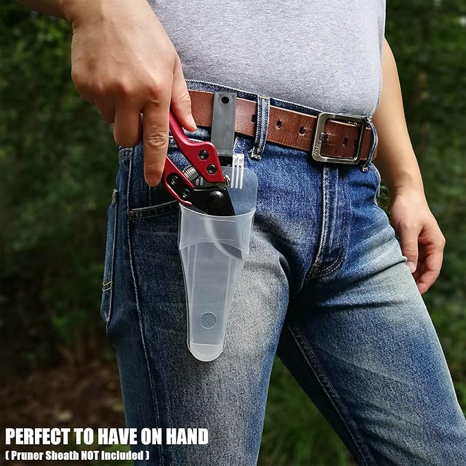 BUGUI 8" Heavy-Duty Pruning Shears, Professional Bypass Gardening Scissors, 1" Cutting Capacity, Sharp Garden Clippers with Low-friction Painted Stainless Steel Blade (Red)