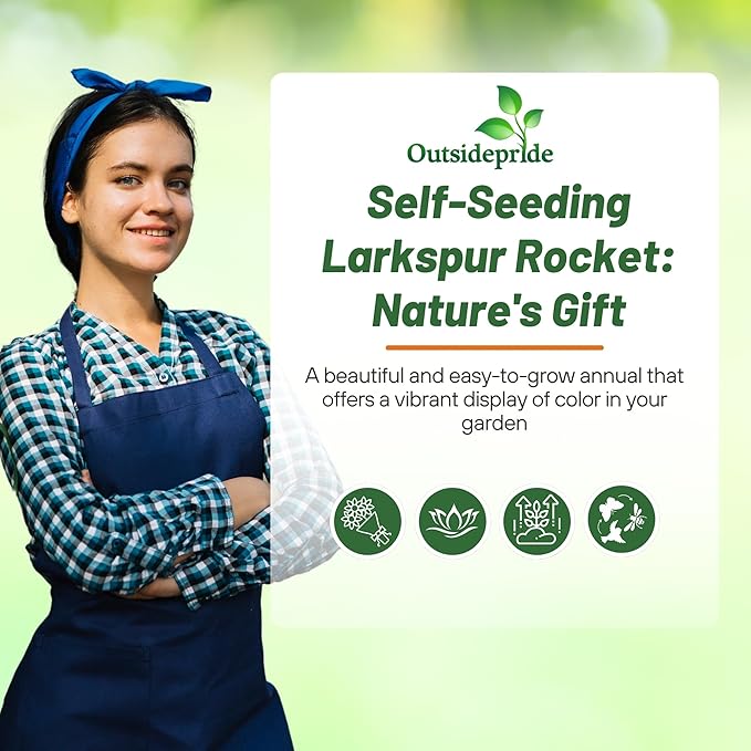 Outsidepride 1 lb. Delphinium Rocket Larkspur Wild Flower Seed Mix for Planting