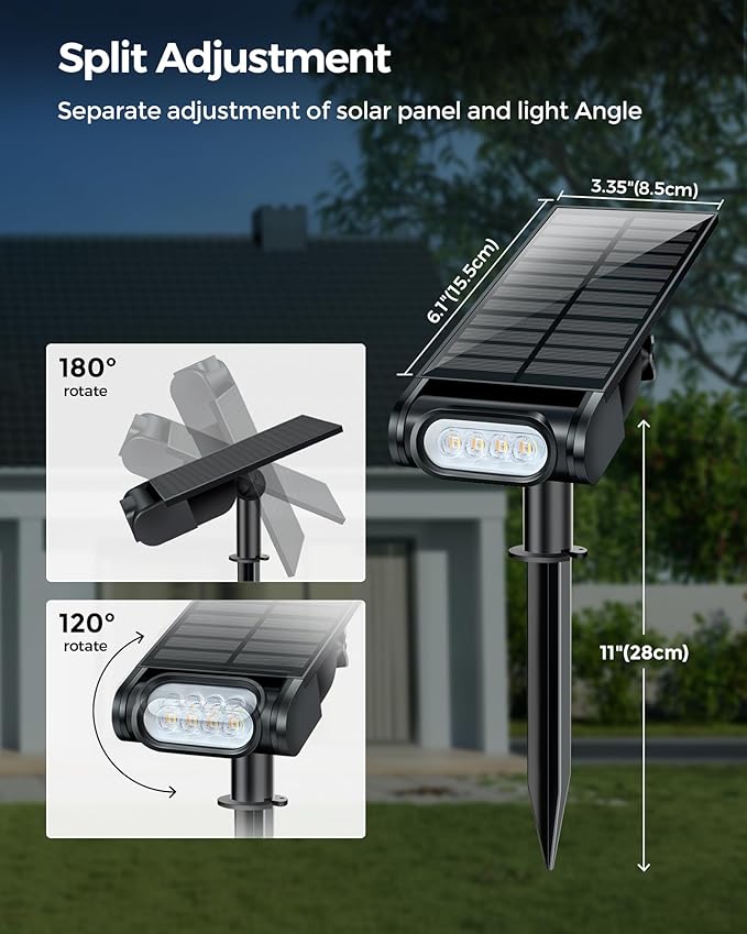 Solar Spot Lights Outdoor Waterproof IP67, RGB Landscape Lighting with Remote & Timer, Color Changing Solar Uplights Outdoor for Trees, Garden, Yard, and Pathway (2 Pack)