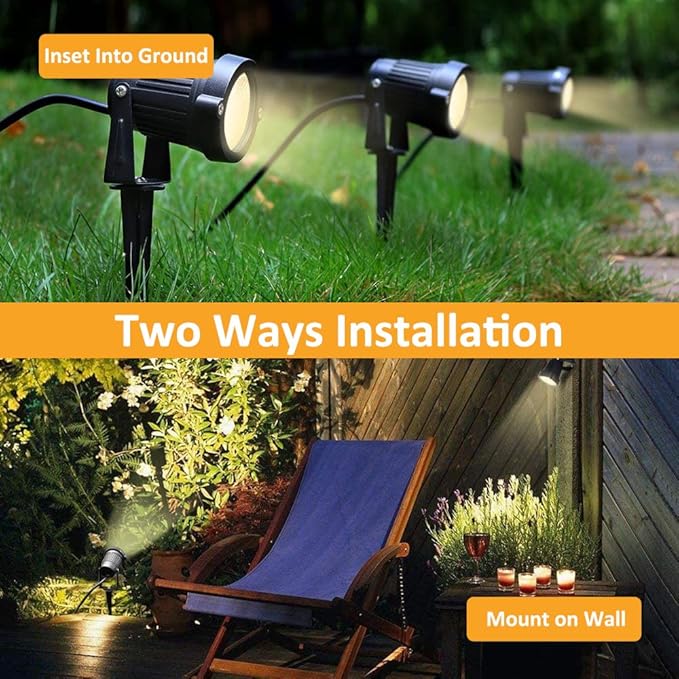 ZUCKEO 5W Low Voltage Landscape Lights LED Landscape Lighting Outdoor Pathway Lights With Connectors, Waterproof Aluminum Warm White Spotlights For Garden Yard Lawn Deck Driveway Floor Lighting(2pack)