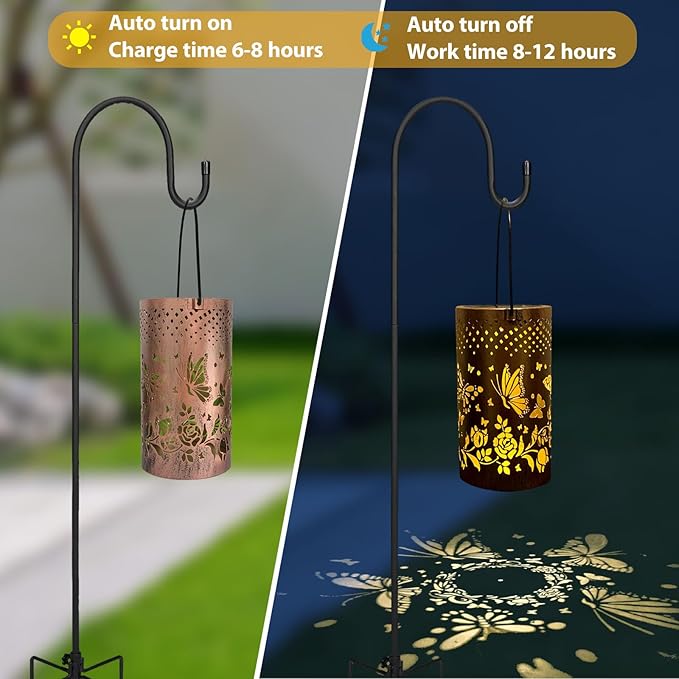 Butterfly Decorations Solar Lanterns for Outside, Gabroga Waterproof Hanging Solar Butter Fly Lights, Butterflies Gift for Women, Butterfly Outdoor Decor Lamp for Garden Patio Yard Table Pathway