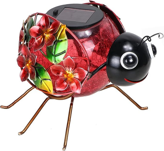 MUMTOP Solar Lantern, Waterproof LED Solar Lights Outdoor Ladybug Decorative Tabletop Lanterns for Patio Garden Table Decor