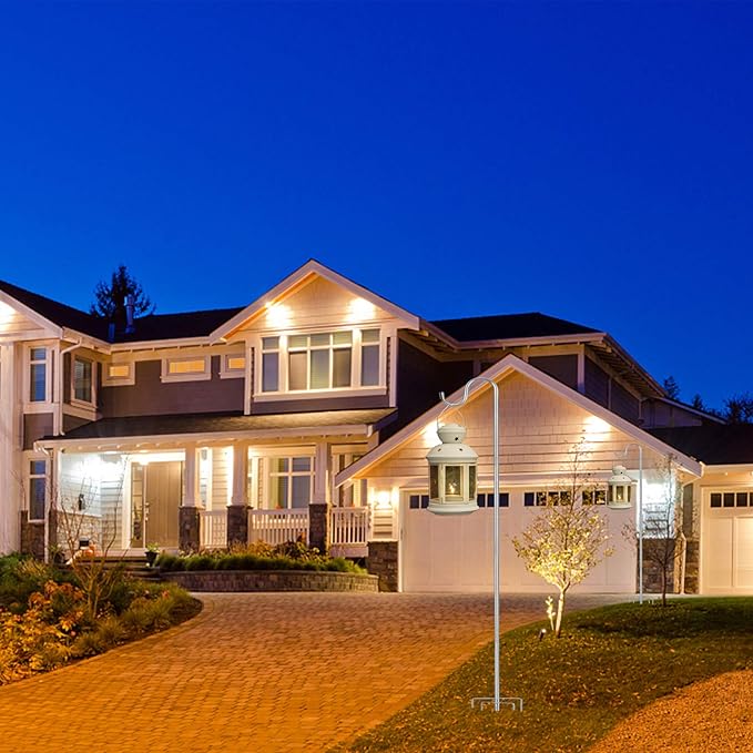 Shepherds Hook for Outdoor, 62 Inch Tall & 5/8 Inch Diameter Stainless Steel Heavy Duty Poles to Hang Outdoor Lights with 5 Prongs Base, Suitable for Bird Feeders or Wedding Decors(1pack)