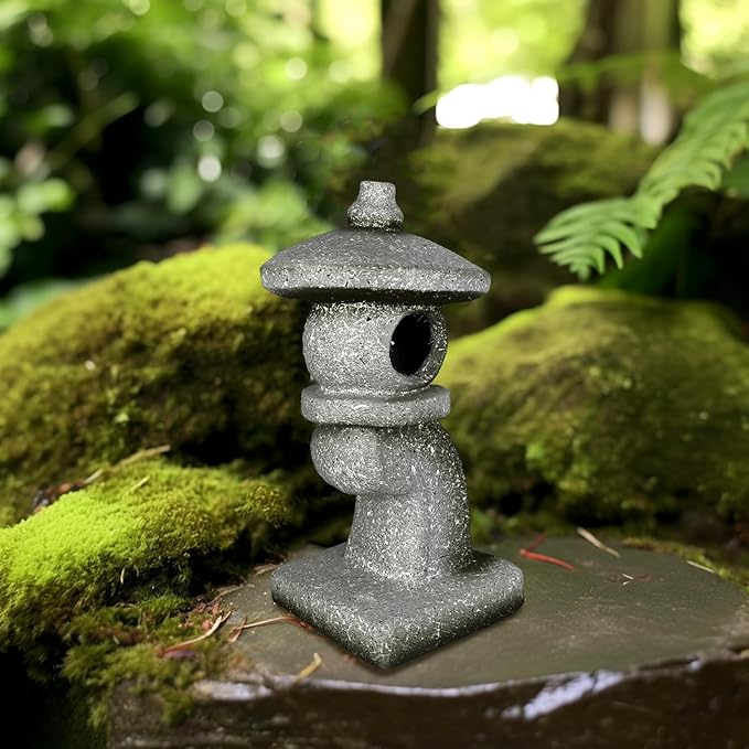 14’’ High Asian Solar-Powered Zen Pagoda Garden Statue LED Light Solar Lamp for Outdoor Japanese Decoration Aesthetic Garden Figurines