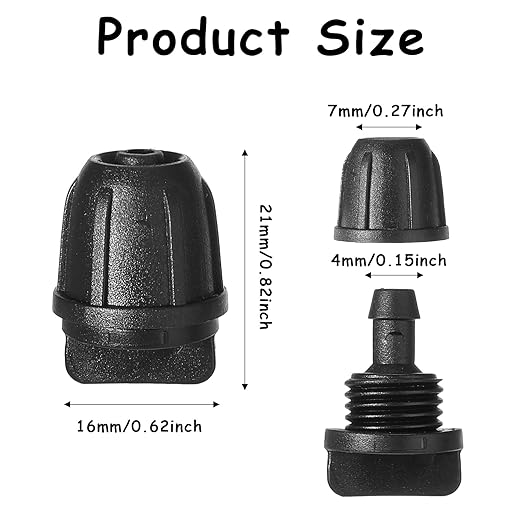 20 Pack 1/4 Inch Drip Irrigation Hose End Plug Fittings, Drip Tubing End Closure Cap, End Plugs for DripTubing Connectors, Lock Barbed End Cap Connectors for Garden Landscape System