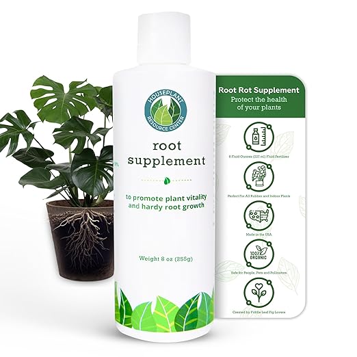 Root Supplement, Liquid Root Stimulator - for Fiddle Leaf Fig & Indoor Plants - Propagation Promoter, Root Rot Treatment - Food for Healthy Roots, Stems, & Leaves - 8 Oz