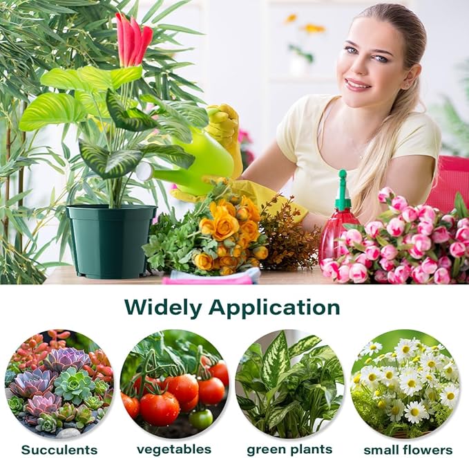 15 Pack 6 Inch Plant Pots with Drainage Holes, Sturdy Plastic Nursery Pots for Plants, Thickened Flower Pots for Indoor Outdoor Planting Transplanting, Succulents, Seedlings, Green