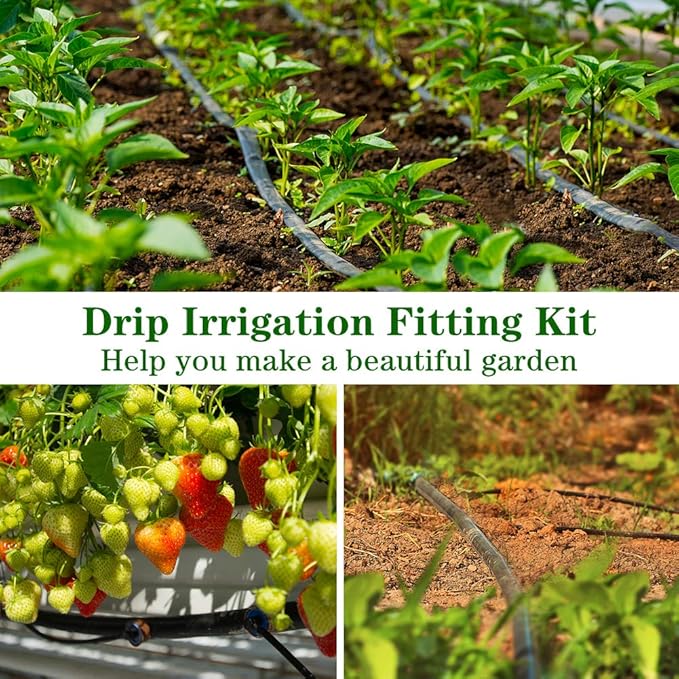 100 Pieces Drip Irrigation 1/4" Barbed Coupling Fittings, Barbed Connectors for 1/4 Inch Irrigation Tubing, Drip Line Coupler for Drip Sprinkler Garden Lawn Systems