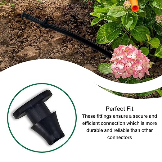 Drip Irrigation Parts, 1/4 Drip Irrigation Fittings Goof Plugs Drip Irrigation Kit - Drip Line Connectors 1/4 Barbed Connector Drip Irrigation Connectors 1/4 Irrigation Tubing 100 Pcs