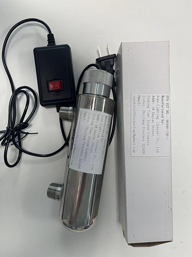 UV Pond Water Clarifier for 20-300 Gallon, UV Sterilizer for Swimming Pool, Spa, Large Fish Tank, Cold Plunge, 12MM/16MM/20MM/Pipe Diameter Available Ultraviolet Clarifier for Green Water