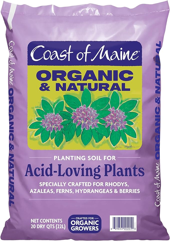 Coast of Maine, 20qt (Pack of 4) Organic and Natural Planting Soil for Acid-Loving Plants - Rhodys, Azaleas, Ferns, Hydrangeas & Berries