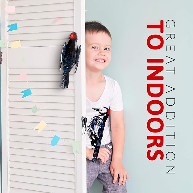 Shefio Woodpecker Gifts - Metal Woodpecker Yard Art - Handmade Outdoor Decor - Backyard & Garden Gifts