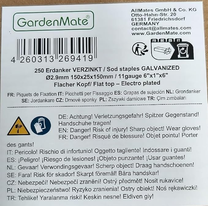 50-Pack Anti-Rust 6'' 11 Gauge Heavy-Duty Flat-Top U-Shaped Garden Stakes Staples Spikes Pins Pegs - Ground Stakes for Anchoring Landscape Fabric