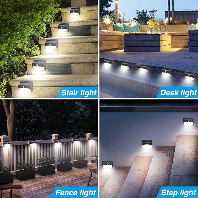 Solar Outdoor Lights - 138 LED/5 Packs Solar Motion Sensor Security Lights with 3 Lighting Modes for Garden, Fence, Yard, Deck, Garage