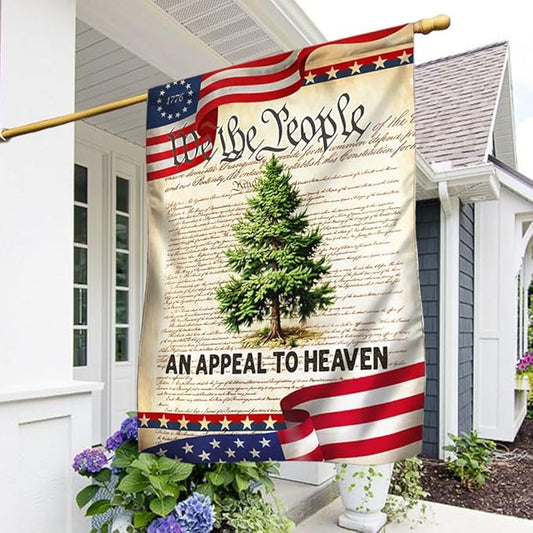 FLAGWIX American Flag - We The People Betsy Ross 1776 An Appeal To Heaven Pine Tree Flag TPT1923F, House Flag (29.5" x 39.5") - USA Flags Premium Polyester - Decorative Indoor Outdoor Flag
