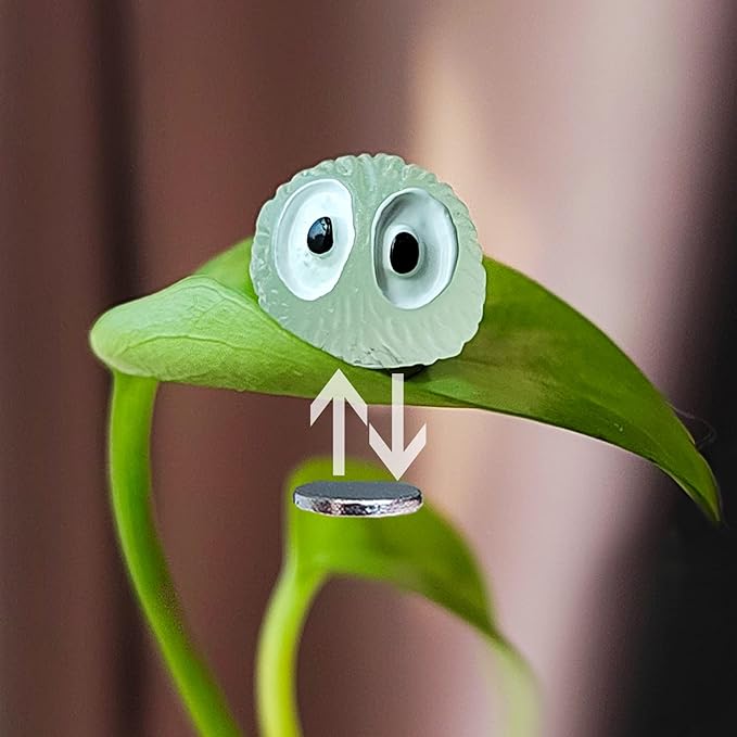 8pcs Plants Magnets Tiny Dust Bunnies Plant Safe Magnets, Plant Accessories for House Plant Indoor and Outdoor Plants Leafs,Fridge, Key Holder Decorative.(Multicolour Dust Bunnies)