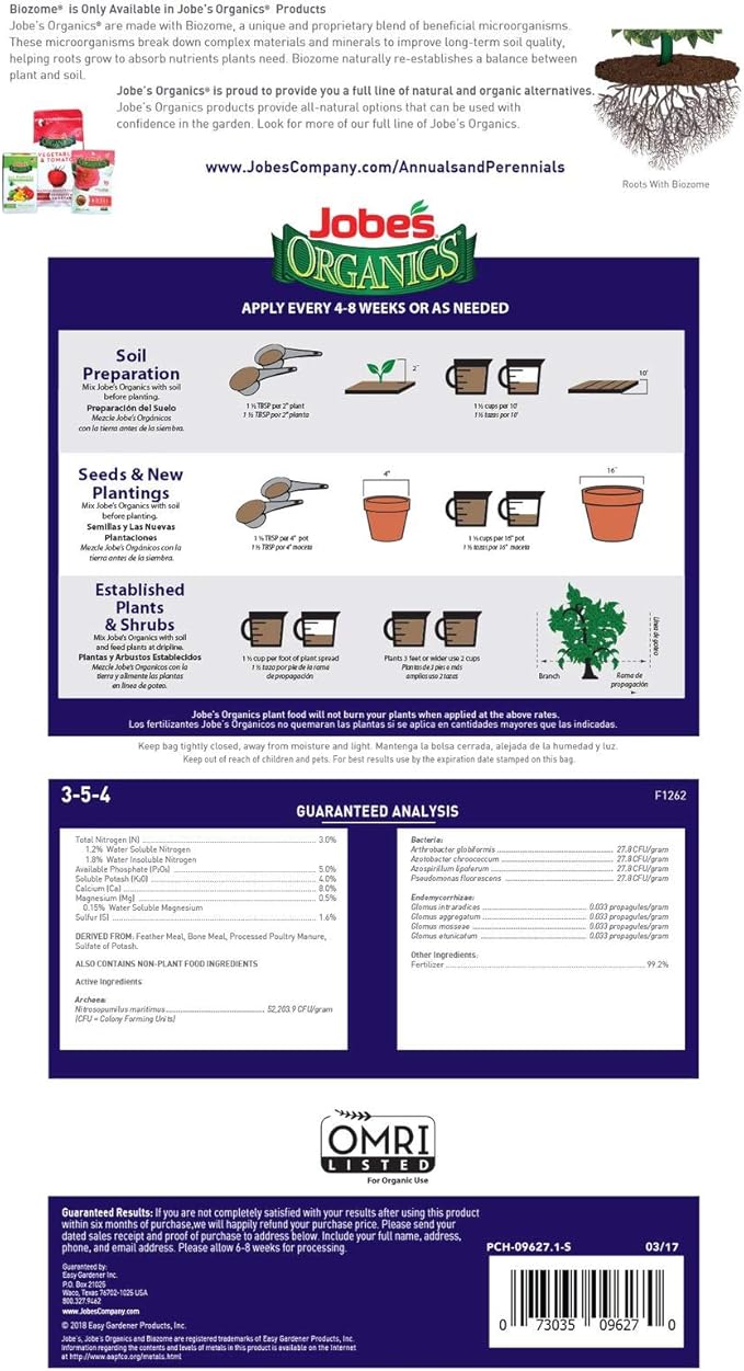 Jobe's Organics 09627 Organic Fertilizer, 4 lb (Pack of 2)