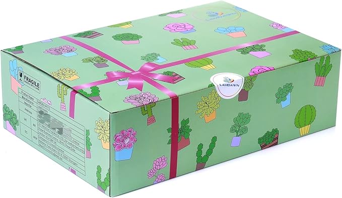 Cute Ceramic Succulent Planters, Garden Pots with Drainage and Attached Saucer, Set of 6 - Plants Not Included