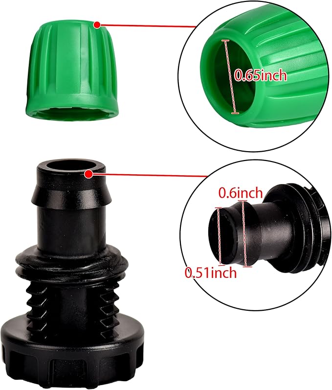Drip Irrigation Fittings End Plugs Connectors For 1/2 inch Tubing, PE Drip Tubing End Cap, Irrigation Fitting-12Pcs/pack