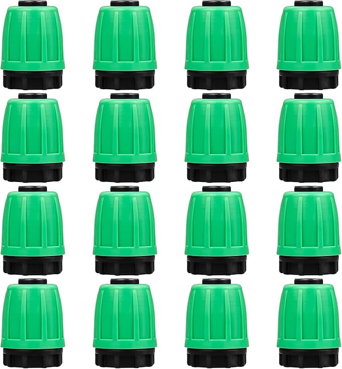 Drip Irrigation Fittings for 1/2 inch Tubing (0.60"-0.63" OD), 16 Pieces Barbed Locked End Plug Connectors, End Caps Drip Line Nuts Connectors for Drip Irrigation Hose (13mm ID)