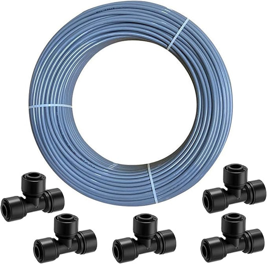 1/4 Inch Drip Hose,100 Foot Gray Drip Hose,for DIY Garden Irrigation Systems,Hydroponics, Spray Hose,Drip Emitter,or as a Blank Distribution Tube for any Garden Project(30 m)