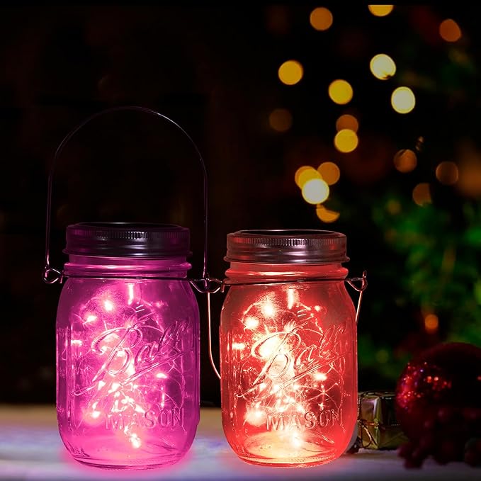 ZNYCYE Upgraded Solar Mason Jar Lights, 12 Pack 30 Led String Fairy Star Firefly Jar Lids Lights, Jars Not Included, Best for Mason Jar Decor,Great Outdoor Lawn Decor for Patio Garden, Yard (6 Colors)