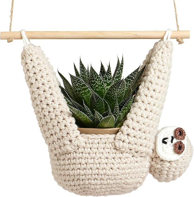 Sloth Gifts Sloth Plant Hanger for Succulent Pot Hanging Planter for Plant Lovers Home Decor Planter Macrame Plant Hanger | 5 Inch Plant Holder