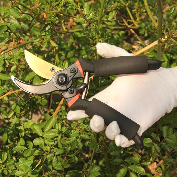 8.5" Titanium Bypass Pruning Shears (T-1008), Garden Clippers, Super Sharp Professional Hand Pruners for Gardening, Heavy Duty Handheld Pruners