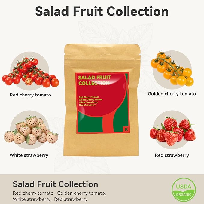 inbloom Strawberry & Tomato Seed Pod Kit for AeroGarden, Ahopegarden, GARDENCUBE, iDoo, MUFGA Hydroponics Growing System, 7-Pods with Heirloom Red/White Strawberry, Red/Golden Cherry Tomato Seeds