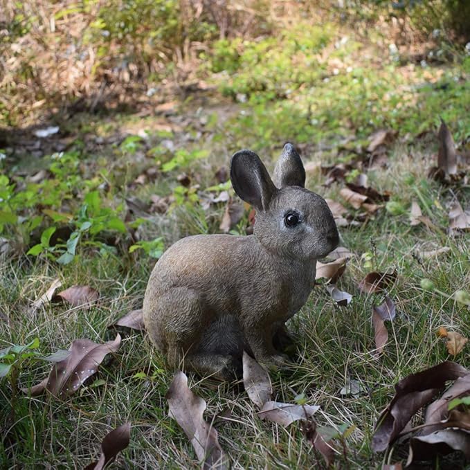 Rabbit Resin Animal Garden Statue Outdoor and Garden Decor Patio Yard (Rabbit 8.5 inch)