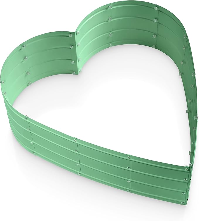 Galvanized Raised Garden Beds Outdoor // Planter Raised Beds for Gardening, Vegetables, Flowers // Large Metal Garden Box (Light Green) // Tool-Free Assembly