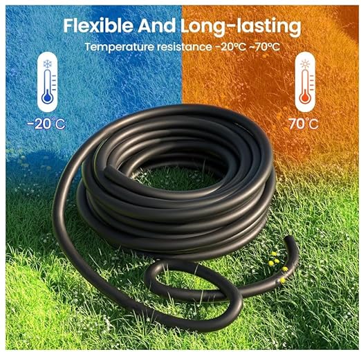 223FT Drip Irrigation Kit, Drip Irrigation System Kit with Adjustable Misting Nozzle Sprinkler, Tubing and Connectors, Watering for Garden, Flower Beds, and Potted Plants