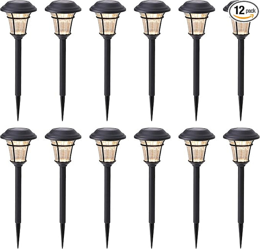 MAGGIFT 12 Pack Solar Pathway Lights Outdoor Solar Garden Lights for Patio, Yard, Driveway