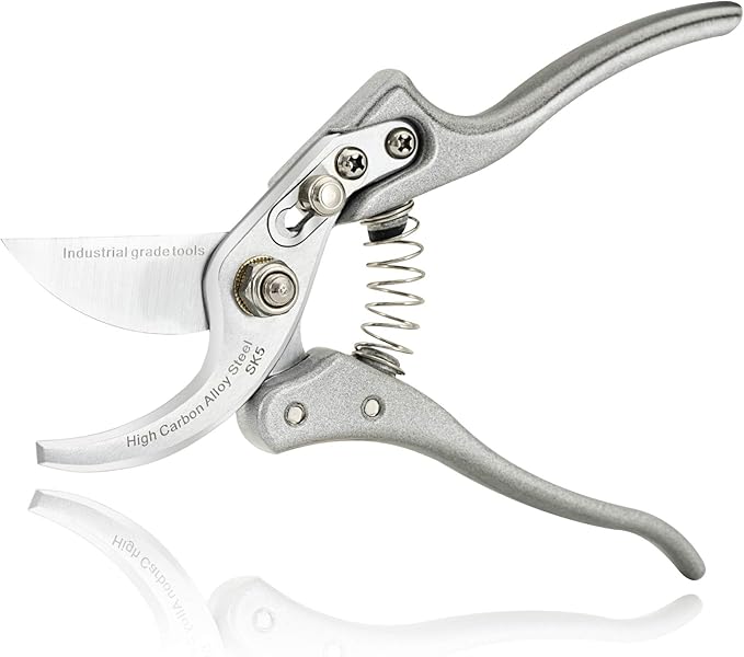 Pruning Shears for Gardening [Made in Japan] 8 Inch Bypass Garden Scissors Secateurs, Premium Japanese Gardening Tools Hand Pruner Clippers with Ergonomic Handle